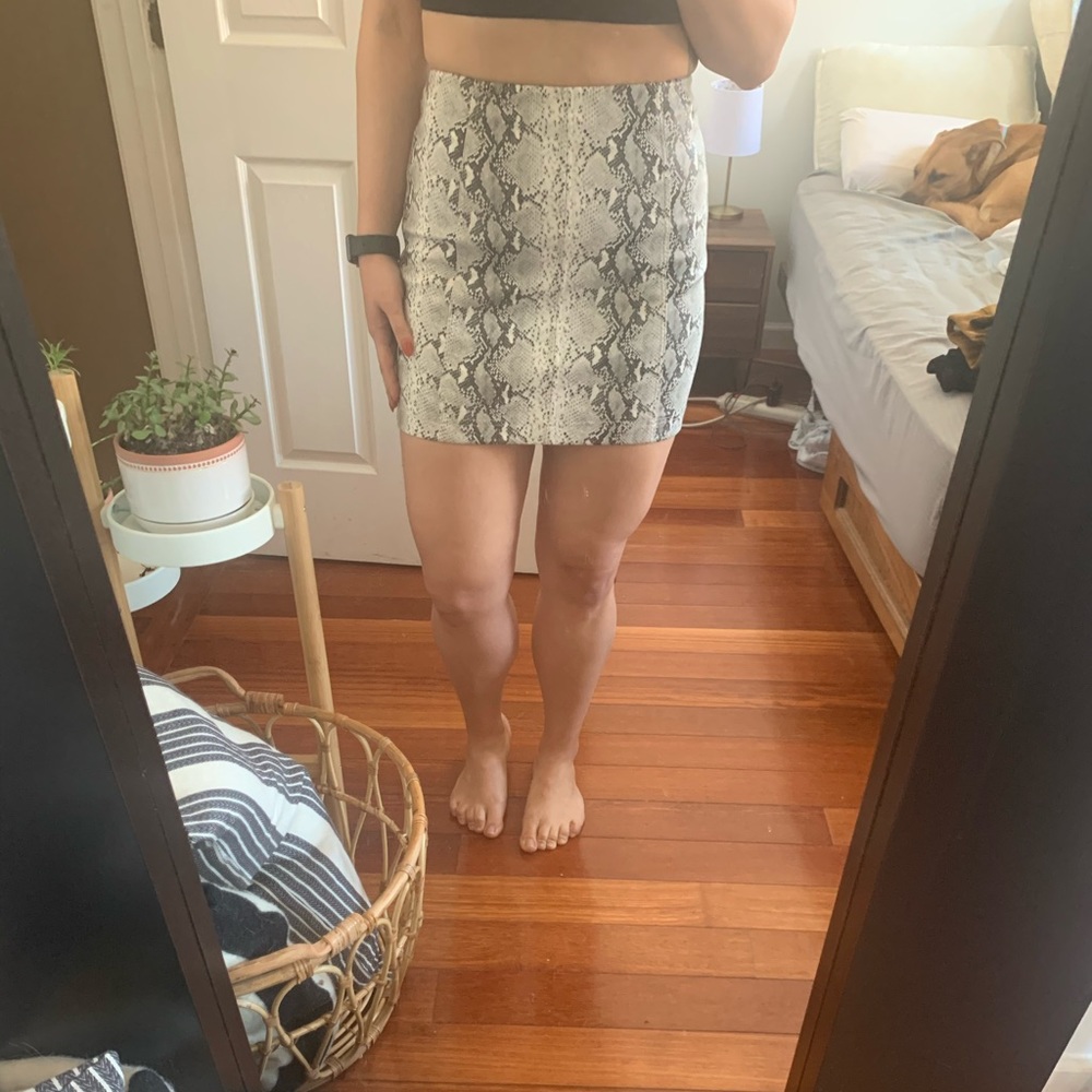 Snakeskin mini skirt